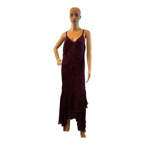 Eva Blue Women’s Purple Black Formal Beaded sleeveless Maxi Dress Size 14w